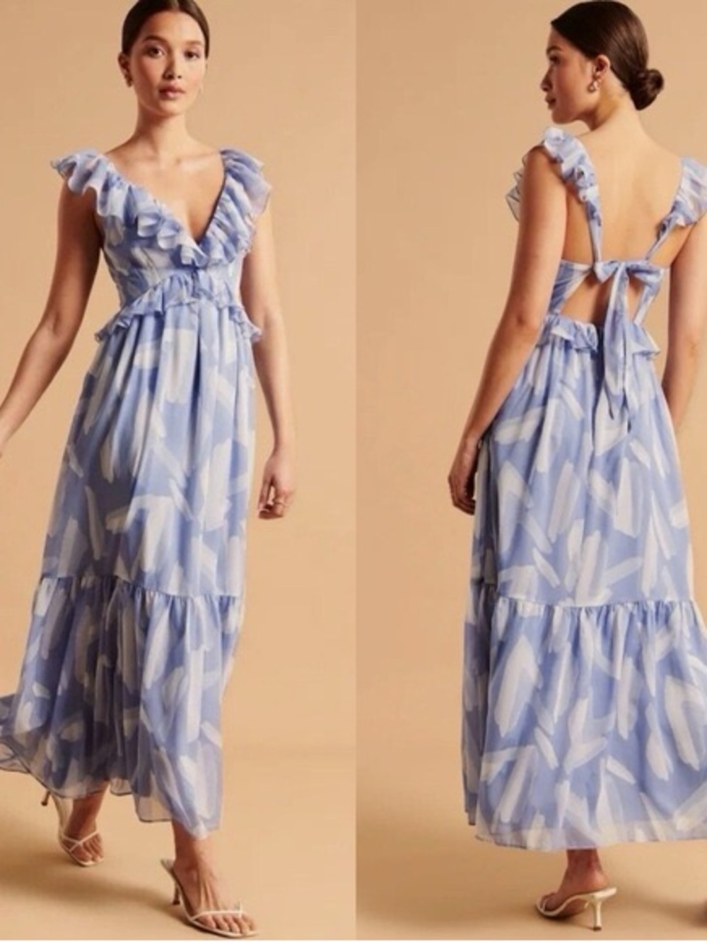 Abercrombie & Fitch Drama Ruffle Maxi Dress, Size S
